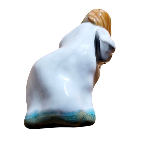 Vintage Porcelain Reclining Angel Figurine Hand Painted Christmas 2003 - Picture 3 of 10